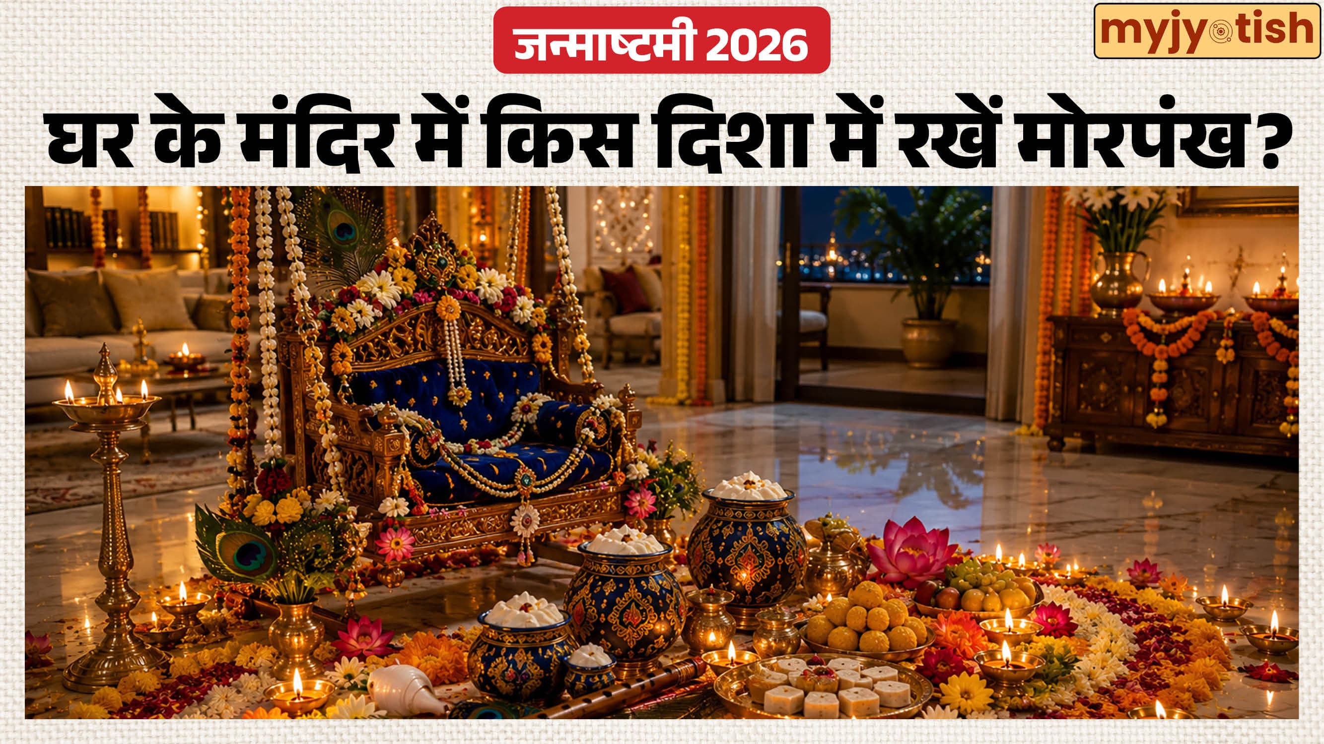 Janmashtami 2026: घर के मंदिर में मोरपंख रखने की सही दिशा क्या है? जन्माष्टमी पर अपनाएं ये आसान वास्तु टिप्स